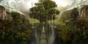 bridge fantasy forest tree waterfall 2000x1014 2000x1014 wallpaper_wallpaperswa.com_6.jpg