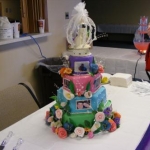 Wedding cake I made for my neice.  I also made the edible flowers.