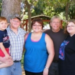 The whole fam-damily, grandson, son, daughter (grandson's mom) hubby and me.