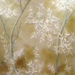 decorative painting on silver leafead panel (detail)