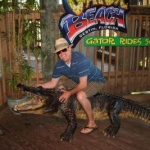 D riding a gator in Destin