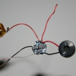 one side of chip showing connections