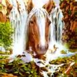 horsehead in waterfall