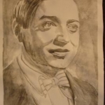 Peter Lorre gray watercolor