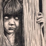 creepy kid in charcoal