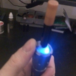 used LED from bad battery to make the tip glow