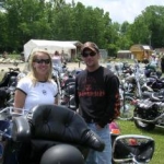 My wife and I at the beginning of a poker run