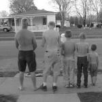 black and white picture I took of my family