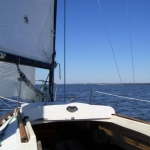 A look out at the lake under sail