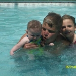 Cook out at my house My son and his kids swimming in the pool