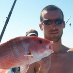Deep sea fishing, it's a red snapper for those curious