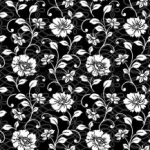 vector repeating floral and swirl pattern