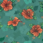 13041037 a repeating pattern of a hibiscus flower