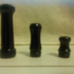 Current tips. Left to right.
Cherry Vapes Cannon 
Obsidian Dream Tip
A shorty style anodized aluminum one I got from NM's First ever vape meet! Free stuff ftw!!