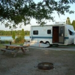 Camping by a lake near Orlando