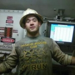 Me at work on Patterson Rig 73 in the doghouse....