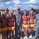 the Ames Recruiting station posing with a few Iowa state Cheerleaders at the ISU vs. Army game.