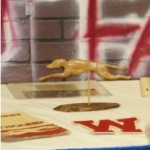 greyhound I carved for the guestbook table