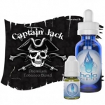 Captain Jack -  Captain Jack is a premium tobacco e-liquid blend named after Calico Jack, a famous 18th century English pirate. Like Calico Jack, this e-liquid is somewhat harsh with a reckless throat hit even at lower nicotine levels. This unique blend has a distinct pipe tobacco feel that is not for the faint of heart. Its raw flavor is a great match for those seeking a dry tobacco blend with very little sweetness.