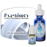 Fusion (Unflavored) -  Halo Fusion is our premium unflavored nicotine base, and is made to the same strict standards as our other e-liquid products. Produces the same smooth throat hit and vapor production as our standard e-liquid, but allows you to create your own flavors at your own strengths. Can also be used to spice-up some of your existing Halo e-liquid.