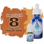 Smooth 8 -  Slow down and pleasure up with the UNIQUE taste of our Smooth 8 e-liquid. It is recommended that first timers to our site try the Halo Tribeca as it appeals to more users. The Smooth 8 blend offers a subtle tobacco undertone blended with a distinctive Ginger flavor. Tastes better & better the more you vape it. Offers a nice Throat Hit and great vapor production.