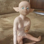 this one never got finished.  You can see her head is basically done, I do the head first, then work down, filling out the limbs etc.