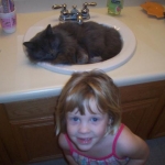 Kalynn and Gray.  Gray pretty much sleeps where he wants