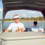 GT & Lindy putt'n round on a sunny day on Lake Travis.