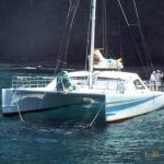 Another shot of the motor-sailer Cat out in Kauai.