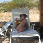 The "old" me smoking a cigarette at my favorite spot on this planet