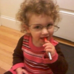 AVA looking like a librarian looking cute!