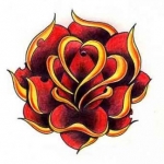 rose old skool tattoo