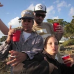 at the beach.... keg cuppin it.
