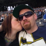 me & my girl at a padres game (we lost, lol)