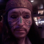 Halloween - I painted eyes on my hubbys eyelids ala Cap'n Jack Black