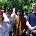 MacArthurBug, TWolf, PureVapor and Zaija at the Renn Faire (KmKing was busy grilling burgers for the crowd)