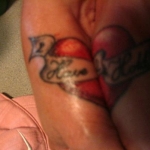 our tat when we hold hands, Makes a heart that says to have & to hold..awwwwwww