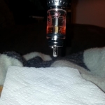 Leak resistance test - upside down with solid wick and fill hole unplugged.