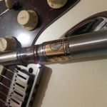 Poldiac #358 - Polished Caps and Button. Polished Body Tube. Polished Slotted Brass Shirt - Brushed SS Pants (18350 Mode)