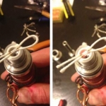 Test-firing the Terminator-C atomozer head on my AcryliMax after testing it for continuity and resistance on my multimeter--the moment of truth!