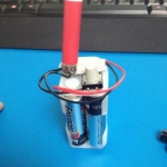 rewiring the chopped connector to a switch and 4 AAs