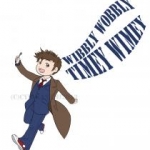 Wibbly Wobbly the 10th Doctor. Available as a sticker!
http://www.redbubble.com/people/cyiakanami/works/10220932-timey-wimey-10th-doctor?p=sticker