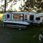 Toy Hauler Camper (for all the big girl toys) and matching boat