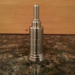 The is the finished Kayfun. Chose all metal this day, on my second 2.0 Ohm coil build, as I was having a bit of leaking with the clear tank tube. The metal has not leaked. What a tank! Sitting atop the Siam Mods Tank Holder.