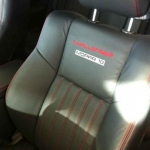 Katzkin seats, baseball stitching color of exterior stripes all around