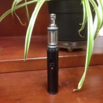 Mini EST VV Mod with a 35mm IBtanked glass carto tank loaded with an Ikenvape Punch carto.