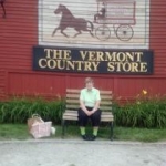My mom photobombing the Vermont Country Store sign LOL!