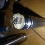 30 gauge Kanthal core, 0.6mm flat ribbon wrapped around. 1.4 ohms. Vicious ant Cyclone rda.  Juiced
