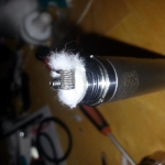 30 gauge Kanthal core, 0.6mm flat ribbon wrapped around. 1.4 ohms. Vicious ant Cyclone rda. Wicked