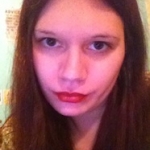 Cell phone picture of me with my hair dyed red